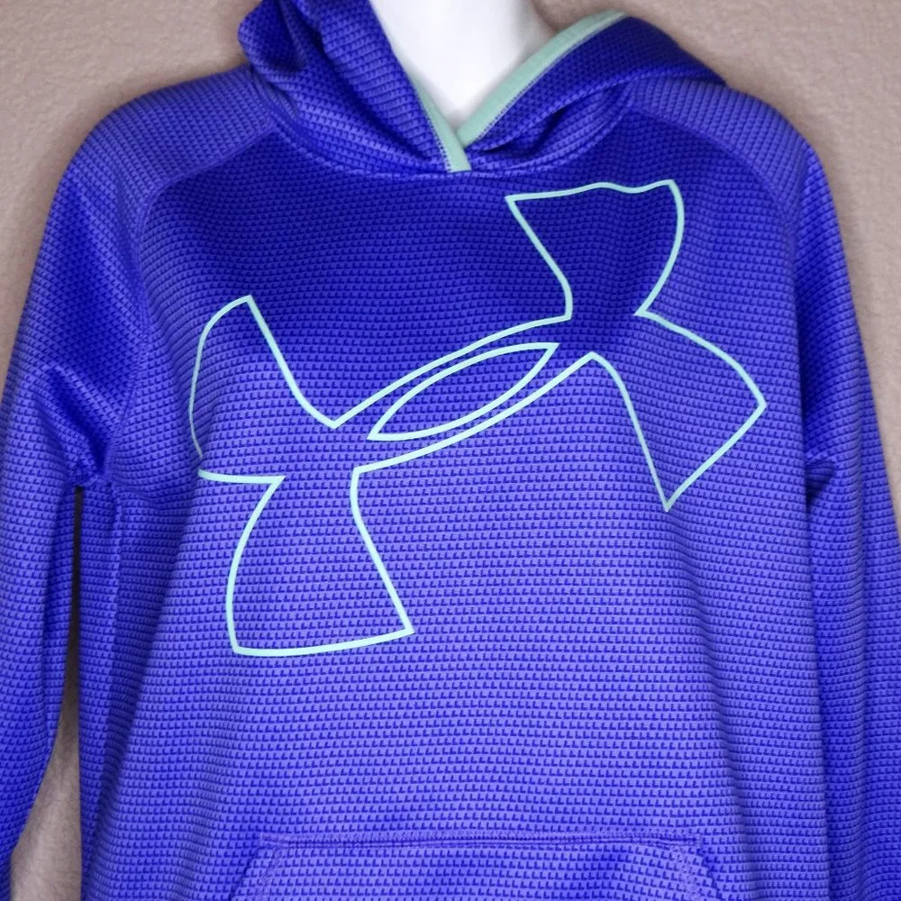 Under Armour Cold Gear Purple & Mint Green Hoodie Sz XL Girls